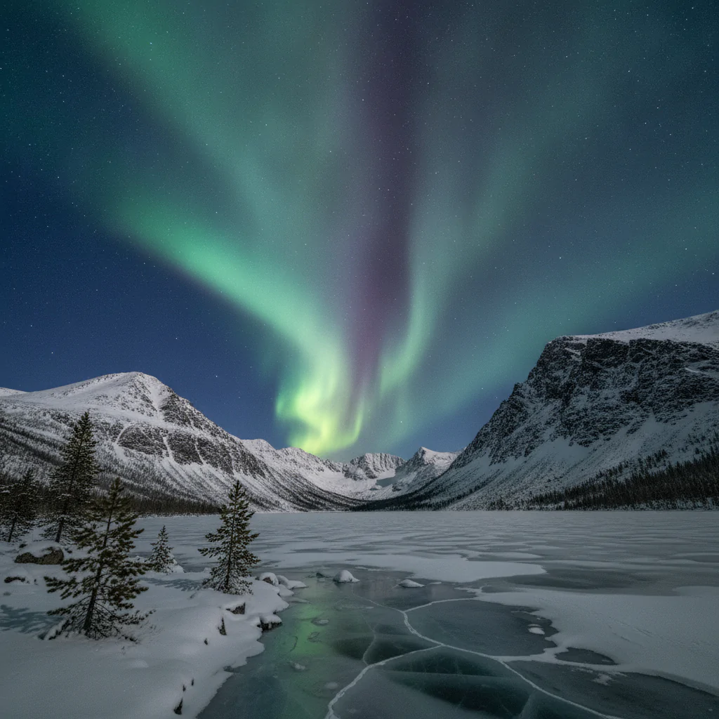Северное сияние над Хибинами