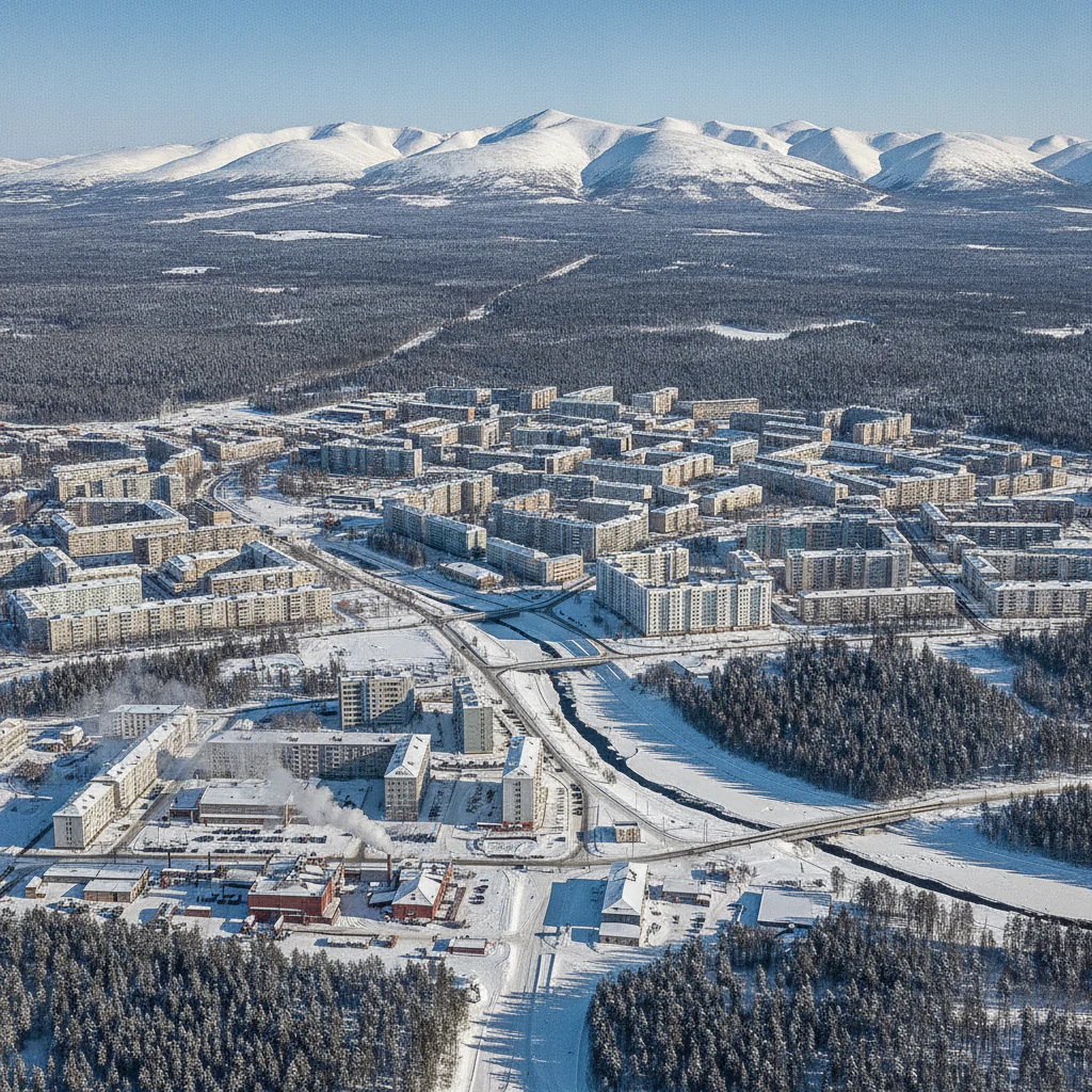 Вид на Кировск с высоты